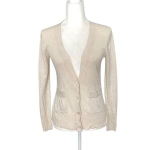 DownEast Light Cream Sweater Two Pockets